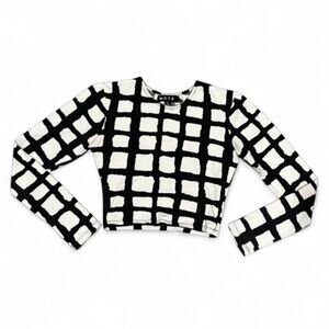 Motel Rocks Monochrome Grid Crop Top